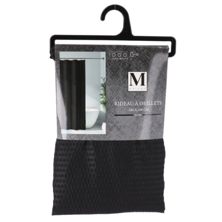 Rideau de douche unicolor noir