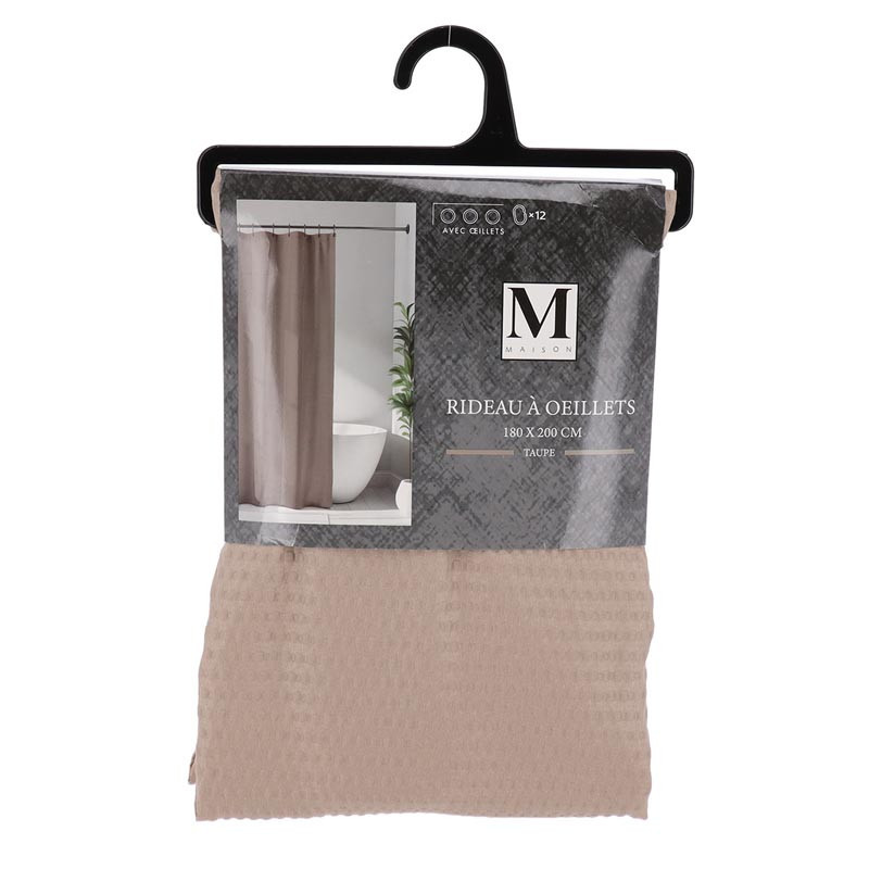 Rideau de douche unicolor taupe
