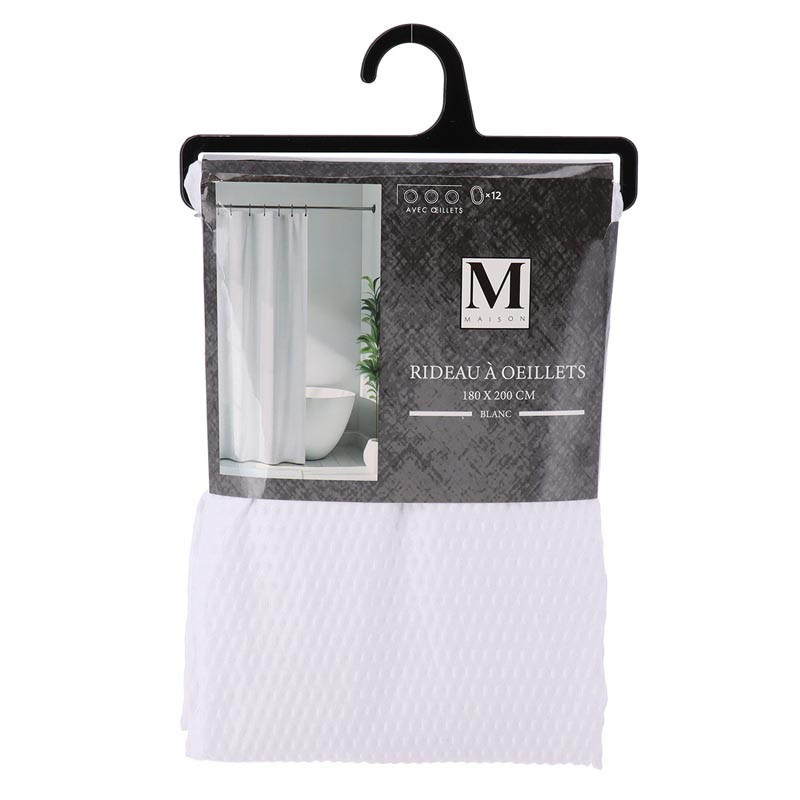 Rideau de douche unicolor blanc