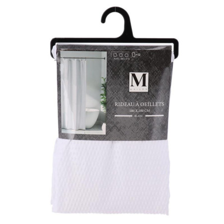 Rideau de douche unicolor blanc