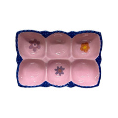 Support a oeuf x6 rose et bleu