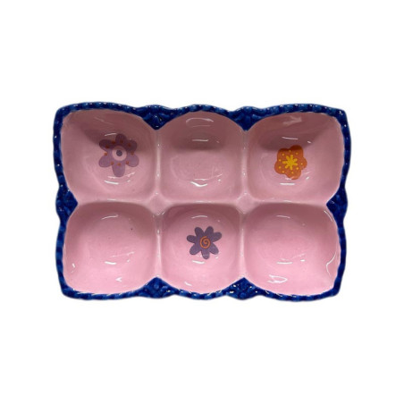 Support a oeuf x6 rose et bleu