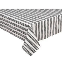 Nappe creme motif rayures noir