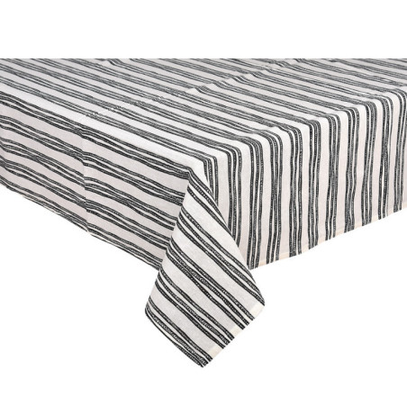 Nappe creme motif rayures noir