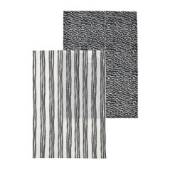 Lot de 2 torchons creme /noir
