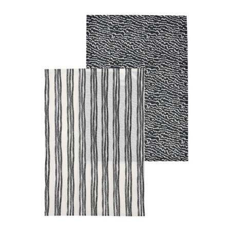 Lot de 2 torchons creme /noir