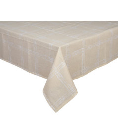 Nappe creme a carreaux 140x240cm