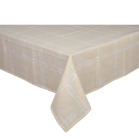 Nappe creme a carreaux 140x240cm