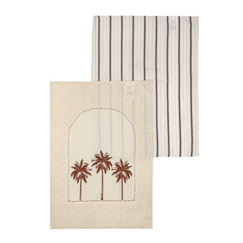 Lot de 2 torchons motif rayures