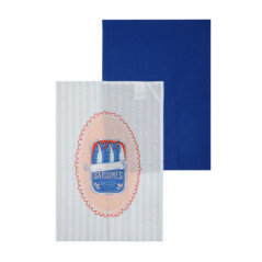 Lot de 2 torchons motif homard