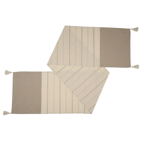Chemin de table creme et taupe