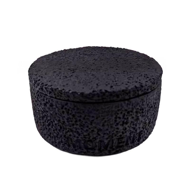 Bougie ciment noir couvercle