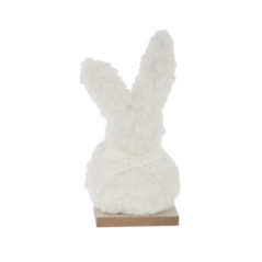 Lapin en tissue base bois h41cm