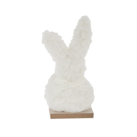 Lapin en tissue base bois h41cm