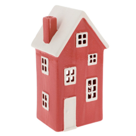 Maison ceramique rouge avec led