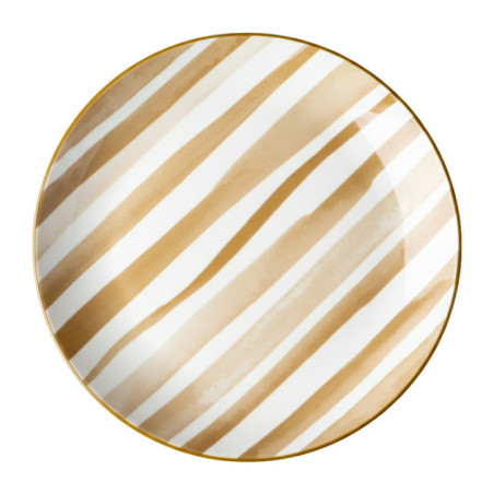 Assiette plate motif rayures