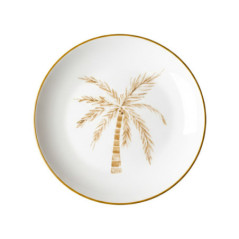 Assiette dessert motif palmier