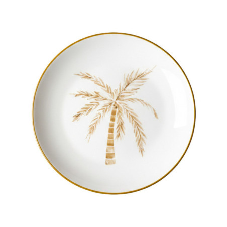 Assiette dessert motif palmier