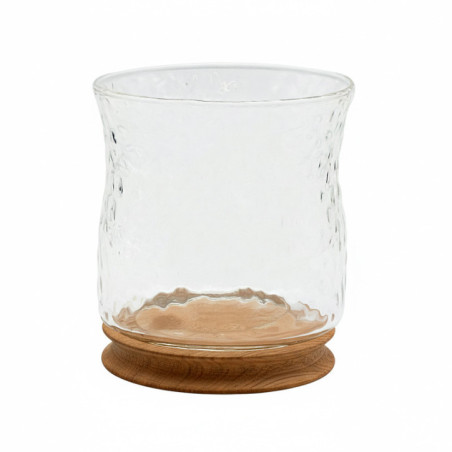 Tasse en verre martele & acacia