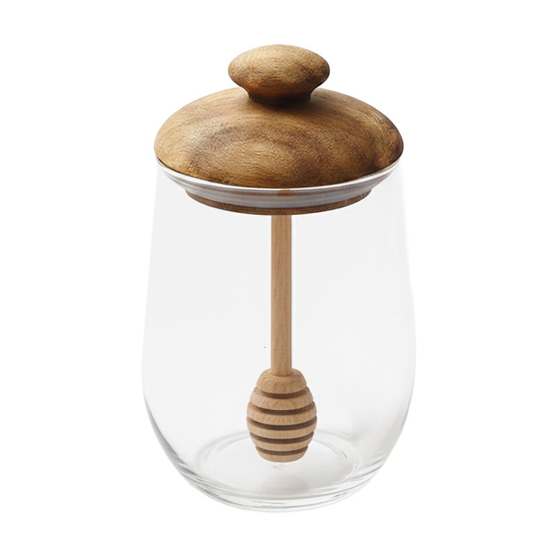 Pot a miel en verre et couvercle