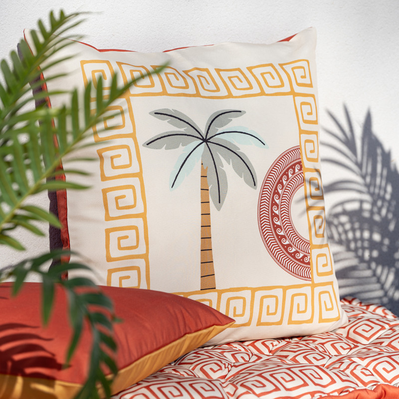 Coussin deperlant palmier 60x60c