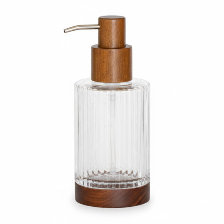Distributeur a savon verre/bois