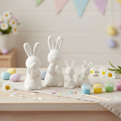Famille de lapins de paques
