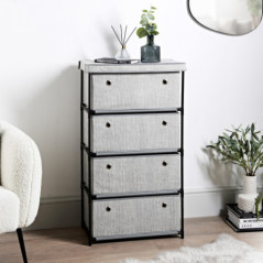 Rangement large 4 tiroirs tissu