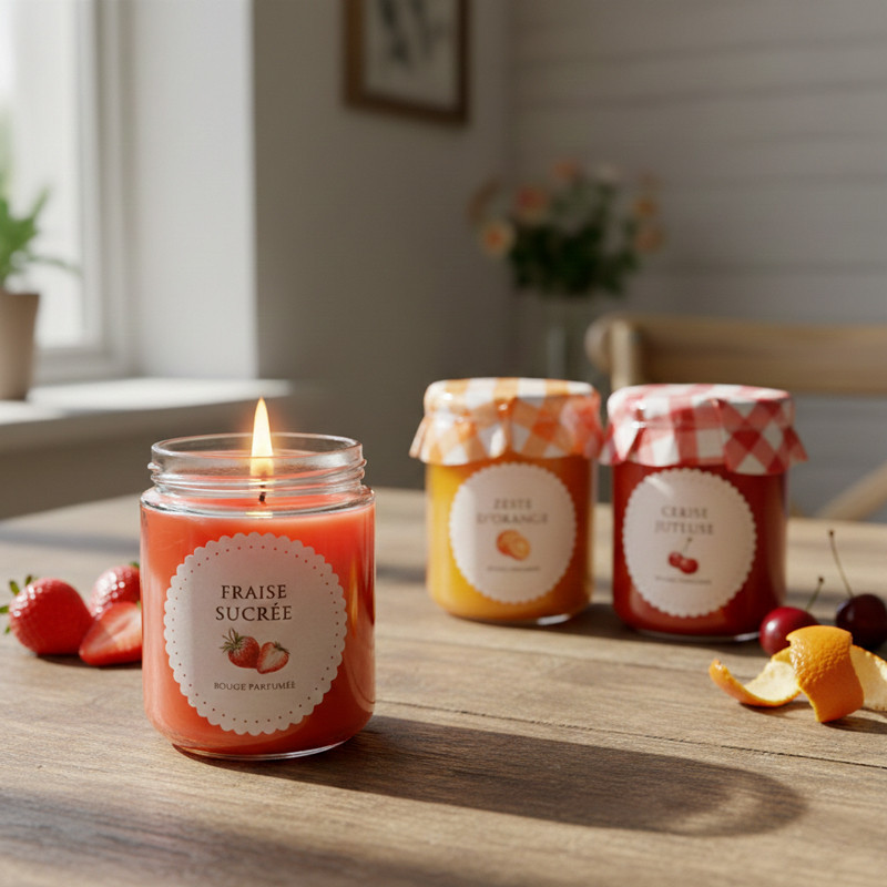 Bougie pot confiture