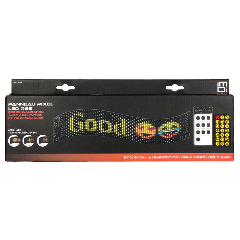 Panneau pixel led rgb 37 *9 cm