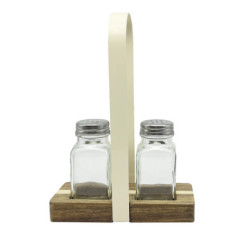 Saliere et poivriere+ support