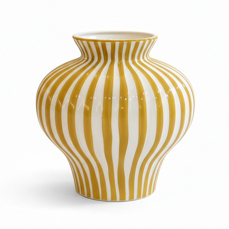 Vase balustre ceramique strie