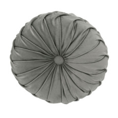 Coussin 30cm rond velours gris
