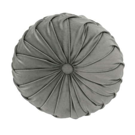 Coussin 30cm rond velours gris