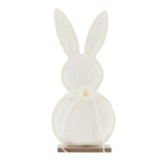 Lapin en tissue base bois h41cm