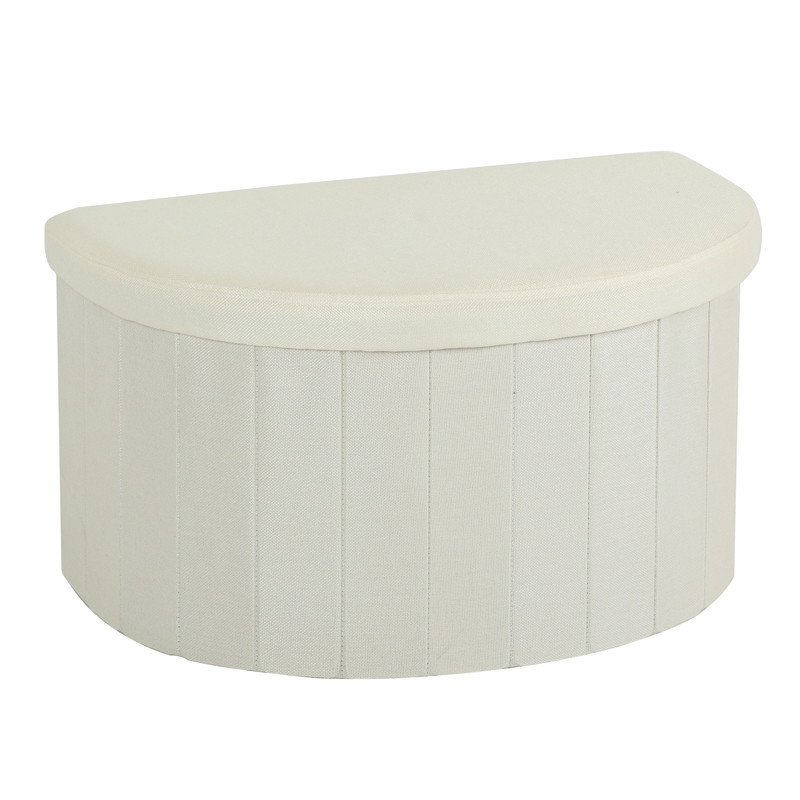 Coffre rangement demi lune creme