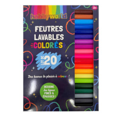 20 feutres lavables pastel