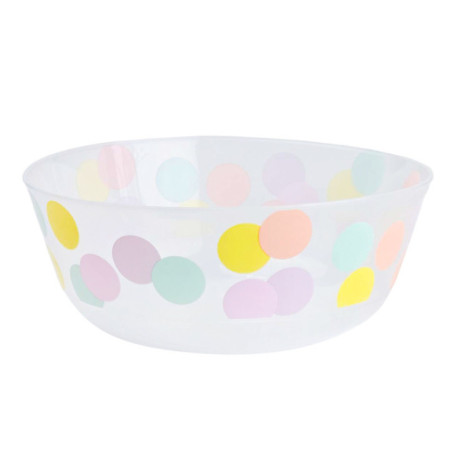 Bol plastique d14cm x4 color dot