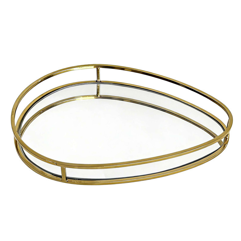 Plateau miroir dore