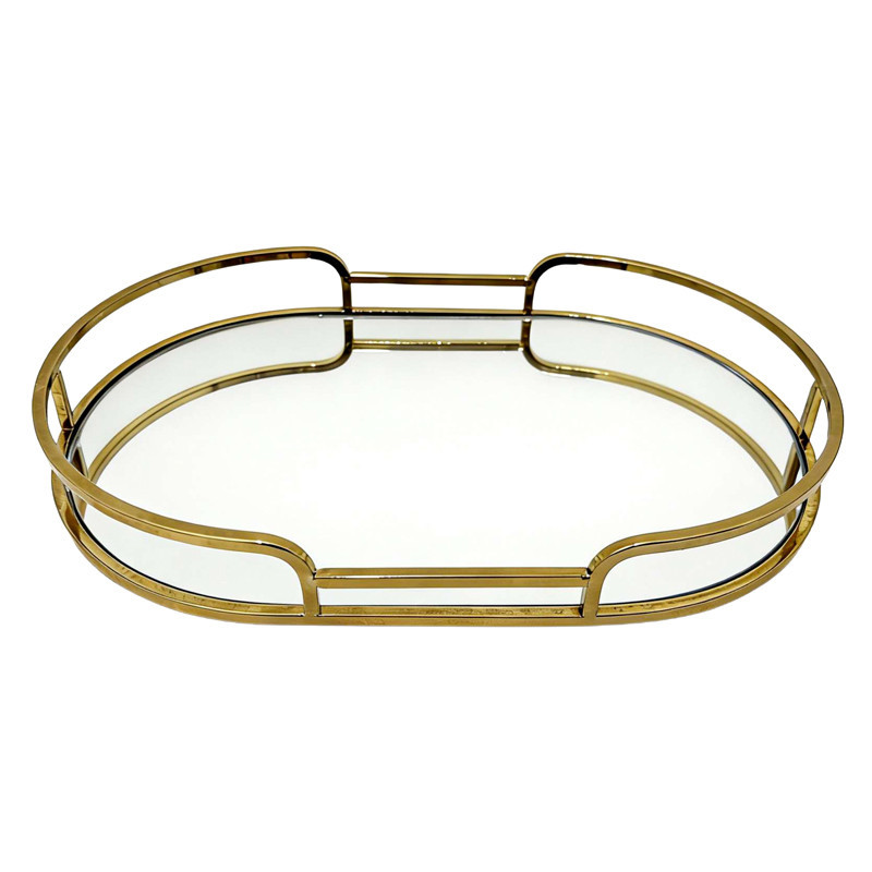 Plateau miroir dore