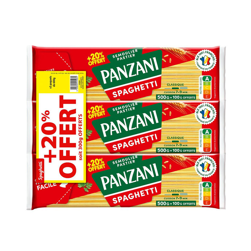Spaghetti 3x500g +20% offert