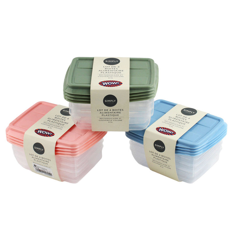 4 boites alimentaire colore