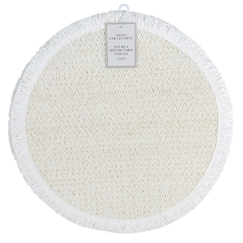 Lot 4 sets de table rond gris