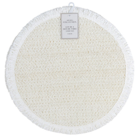 Lot 4 sets de table rond gris