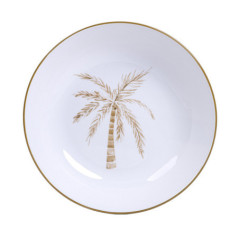 Assiette creuse motif palmier