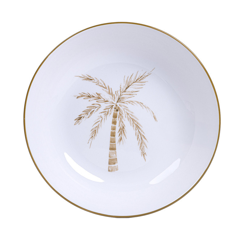 Assiette creuse motif palmier
