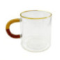Tasse en verre et anse bicolore