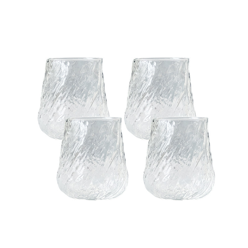 Lot de 4 verres bas textures