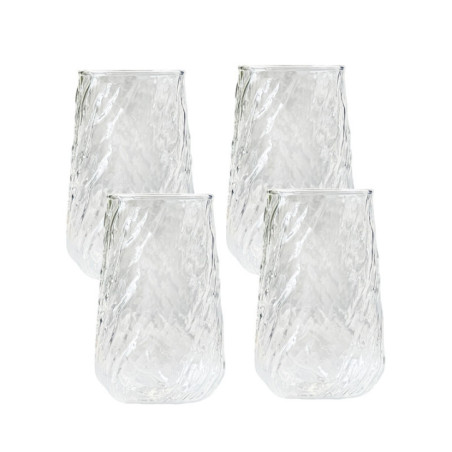 Lot de 4 verres haut textures