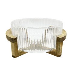 Saladier en verre strie